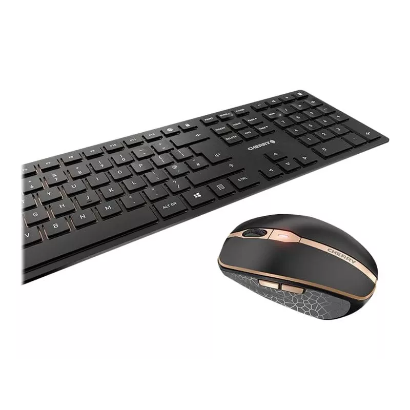 Teclado e rato CHERRY DW 9100 SLIM incluindo universal RF sem fios + Bluetooth Nórdico preto