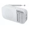 Rádio portátil Muse M-025 RW — analógico FM/AM, branco, a pilhas, antena externa