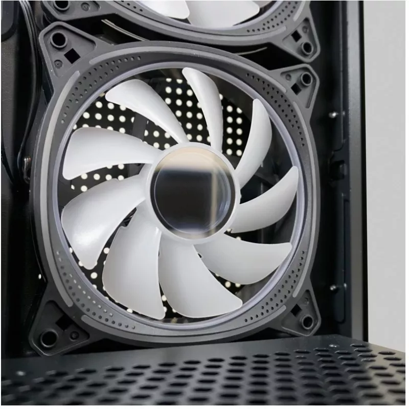 Caixa LC-Power MidiTower 715B preta USB3.2/Áudio sem fonte de alimentação SEAMLESS_X (LC-715B-ON)
