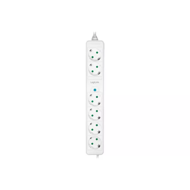 Extensão de alimentação LogiLink LPS271 1.5m 6 tomadas AC interior branco
