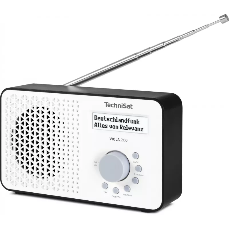 TechniSat VIOLA 200 rádio despertador digital DAB+, branco/preto