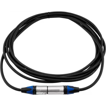Cabo XLR PSSO 3 pinos, 5 m, preto, fichas compatíveis com Neutrik