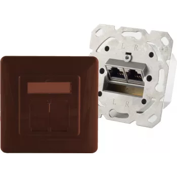 Régua de tomadas ShiverPeaks S-Conn BS74280-BR 2 x RJ-45 castanho