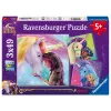 Puzzle Ravensburger Unicorn Academy – 3 x 49 peças, conjunto para criança