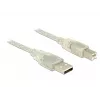 Cabo USB DeLOCK 83895 USB 2.0 3m USB A USB B transparente