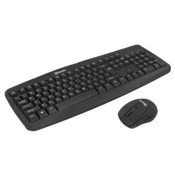 Conjunto de teclado e rato sem fios Tellur Basic preto – 2,4 GHz, recetor USB, layout compacto