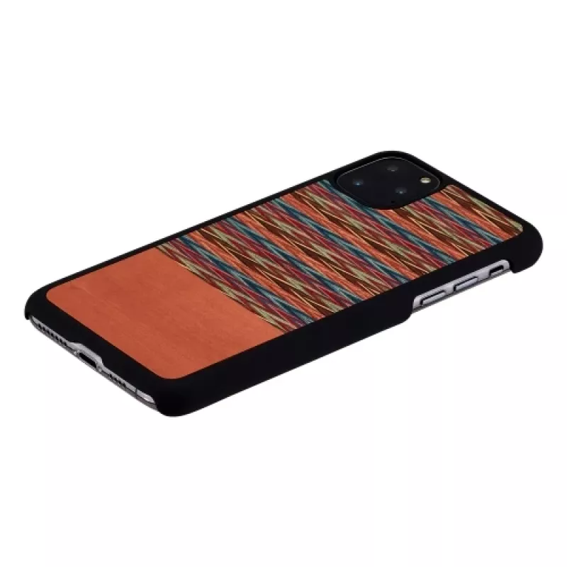 Capa para smartphone man and wood para iPhone 11 Pro Max — padrão xadrez castanho, bordo preto