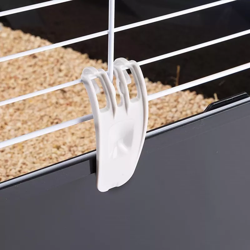 Gaiola FERPLAST Casita 100 para coelhos e porquinhos-da-índia, metal/plástico, 960×570×560 mm, taupe/branca