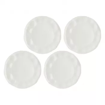 Conjunto de pratos de jantar LA PORCELLANA BIANCA LUNIA — conjunto de 4 pratos de porcelana brancos