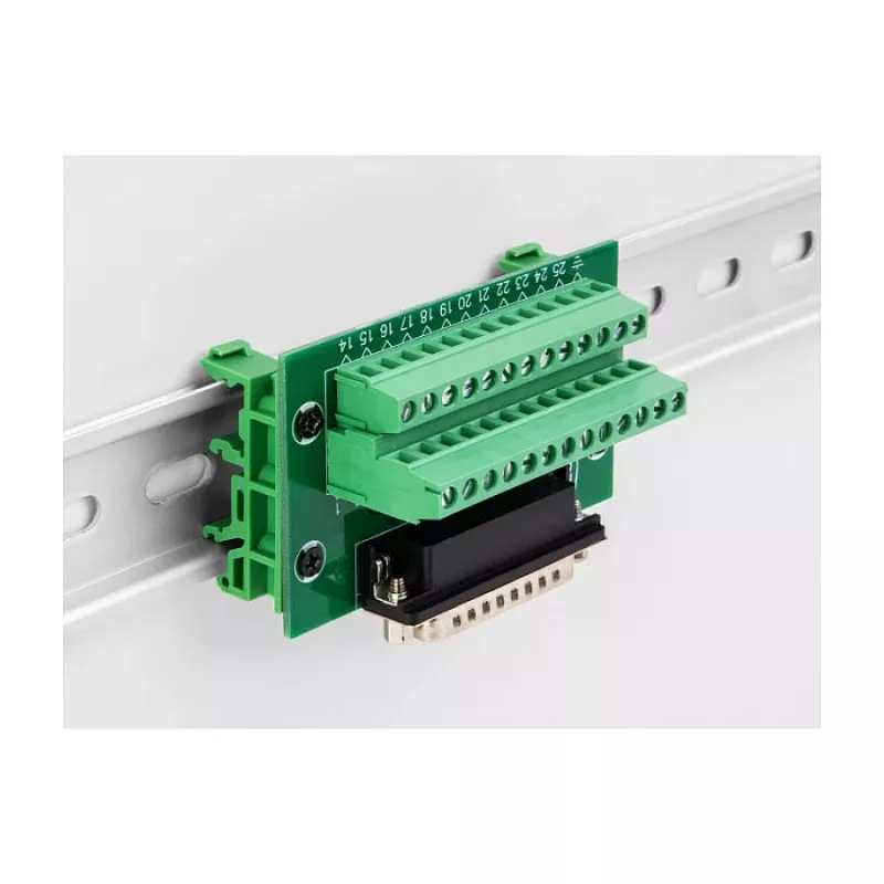 DeLOCK 66911 adaptador de D-Sub macho de 25 pinos para bloco de terminais de 26 pinos para calha DIN
