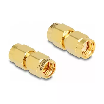 Adaptador DeLOCK RP-SMA macho para RP-SMA macho 9 mm de diâmetro 18,9 mm de largura