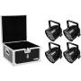 Projetor LED PAR EUROLITE PAR-56 HCL Short 4x com mala EPS, configuração de 4 lâmpadas PAR-56 HCL