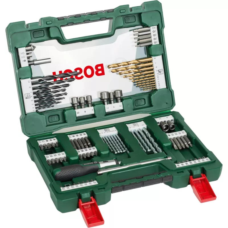 Conjunto de brocas/pontas V-Line TIN, 91 peças, conjunto de brocas e pontas (verde)