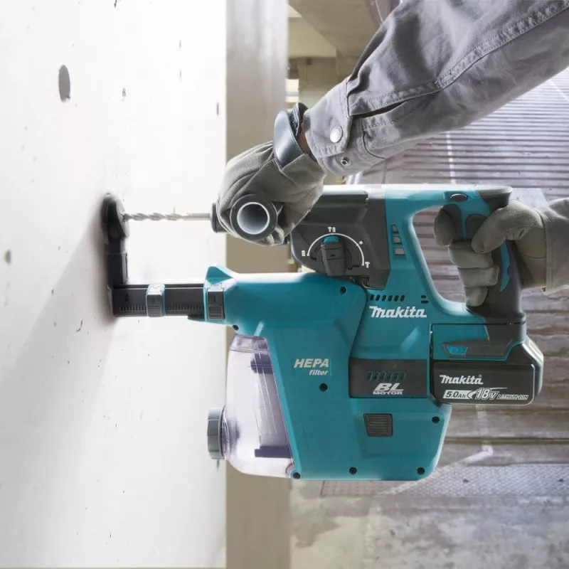 Makita DHR243RTJW - Martelo combinado - Bateria - 3 funções - SDS-plus - 2 Joule - 2 baterias, carregador incluído - 18 V (DHR243RTJW)