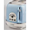 Torradeira Ariete 155 Design 2 fatias com cestos para sanduíches, 6 níveis de tostagem, 810 W, caixa em aço inoxidável, gaveta de migalhas removível, azul pastel