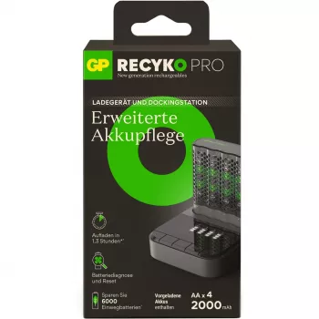 Carregador de pilhas GP ReCyko Pro P461 AA/AAA com estação de acoplamento D461