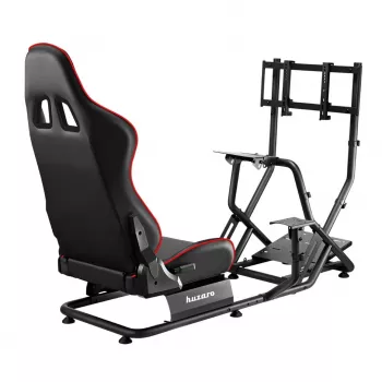 Cockpit racing huzaro Speed 6.0 com assento ajustável, estrutura em aço, ângulo 30°–90°, suporta até 120 kg, vermelho, 1080×1360×560 mm