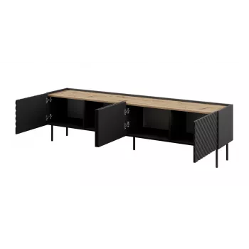 Móvel de TV 4D ONDA 200x40x35-54 preto (de pé ou montado na parede)