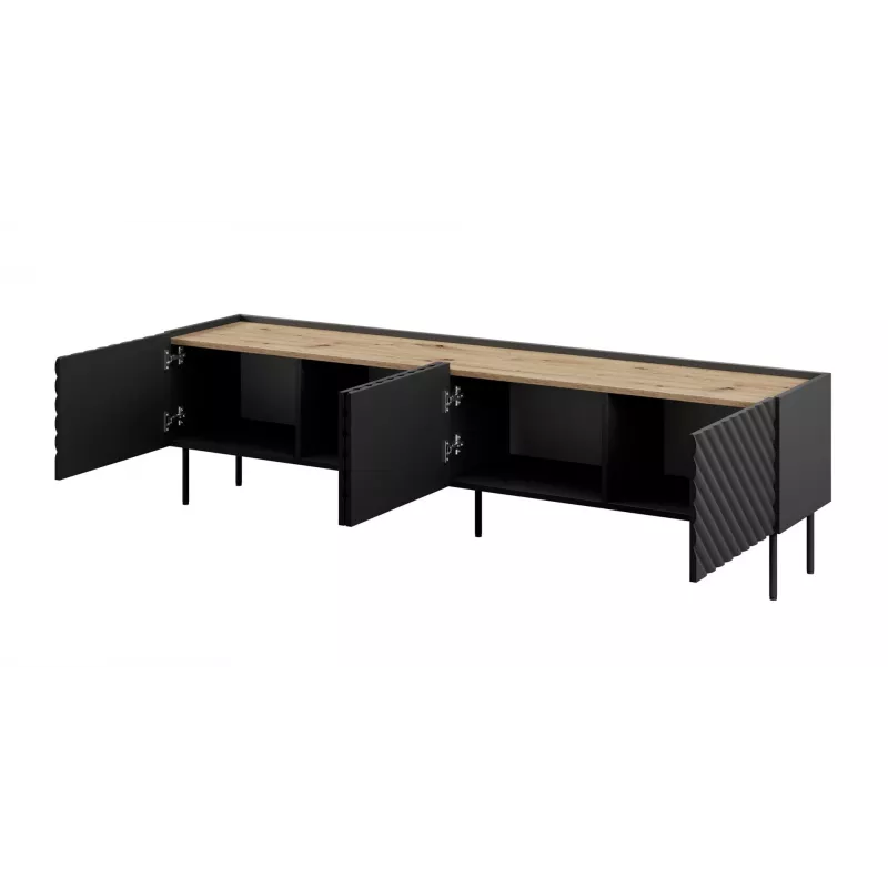 Móvel de TV 4D ONDA 200x40x35-54 preto (de pé ou montado na parede)