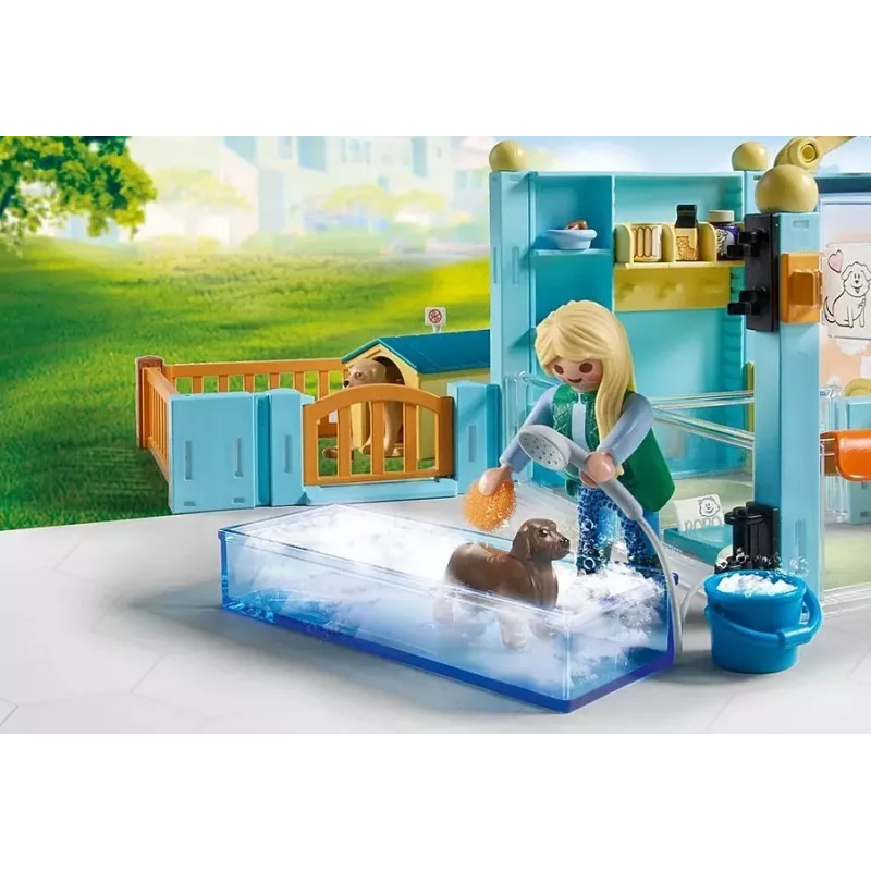 Figura de brincar PLAYMOBIL My Life 71742 Hotel de animais com figuras – conjunto de jogo com edifício de hotel e figuras de animais