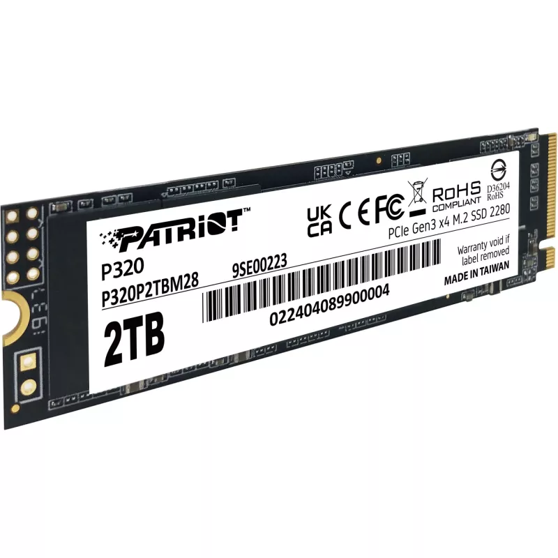 Unidade SSD Patriot P320 2TB M.2 2280 PCIe 3.0 x4 NVMe
