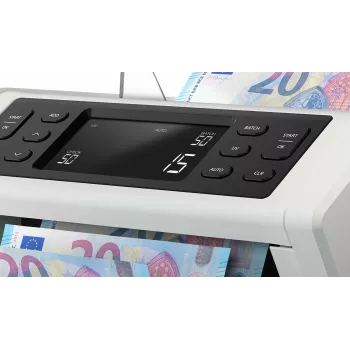 Máquina de contar notas Safescan 2210 G2 branco visor LCD AC 220-240V