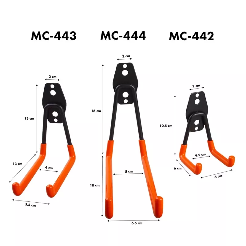 Gancho de parede para garagem MACLEAN MC-442 — capacidade de carga 70 kg