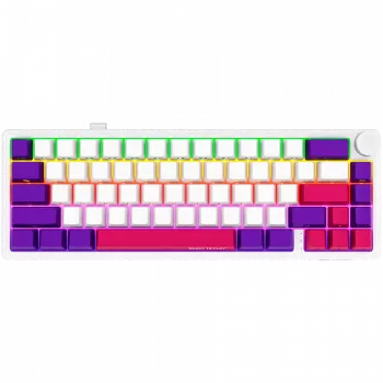 LORGAR KBP70MW, Teclado de gaming mecânico sem fios 65% Pro, branco, layout EN