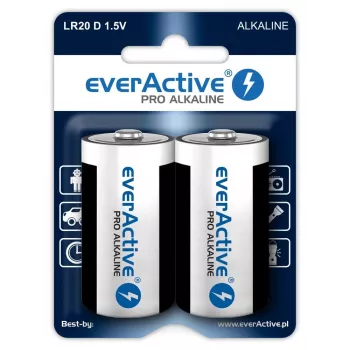 Pilhas alcalinas everActive Pro Alkaline LR20 D - blister 2 unid.