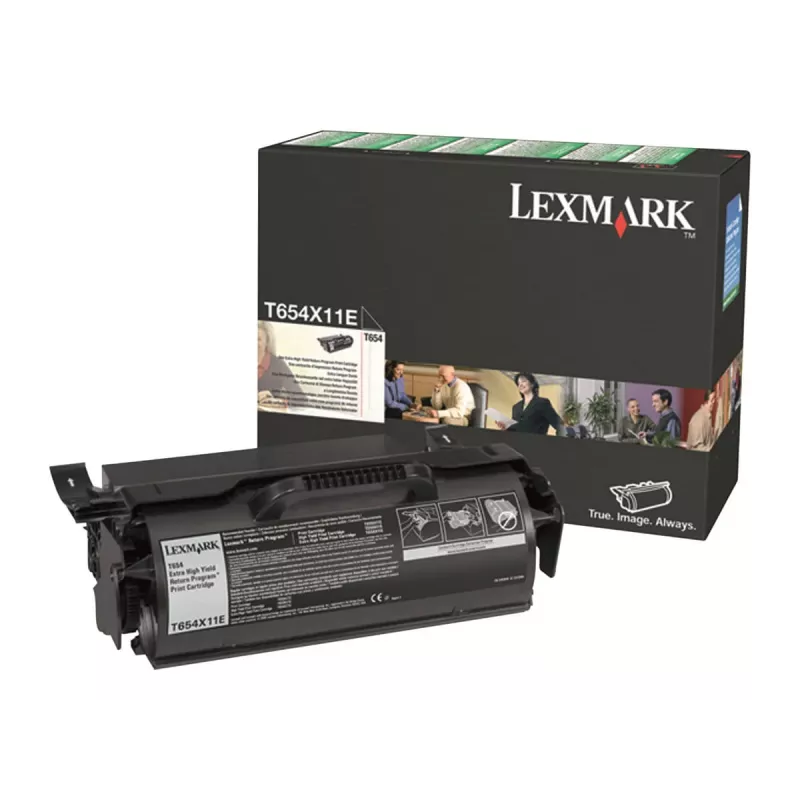 Lexmark T654X11E Cartucho de toner, preto, 36000 páginas