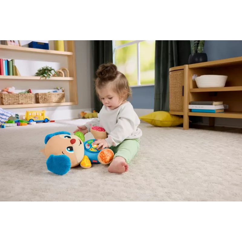 Brinquedo educativo interativo MATTEL Fisher-Price Cachorrinho Aprende e Ri JFD27 – luzes, sons, botões para aprendizagem precoce