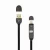 Cabo USB-A macho para Micro-USB + ficha iPhone de 8 pinos SBOX 1 m preto