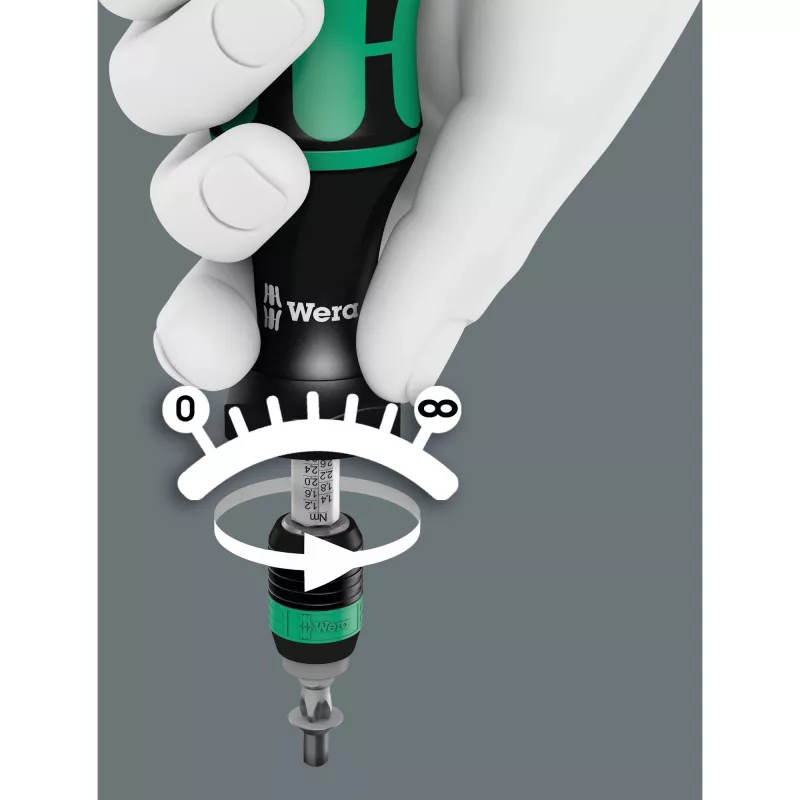 Chave de fendas dinamométrica 7441, chave dinamométrica preto/verde, para bits de 1/4