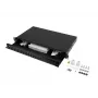 Patch panel 1U Lanberg FOP1-24SD-LQB aço preto para montagem em rack