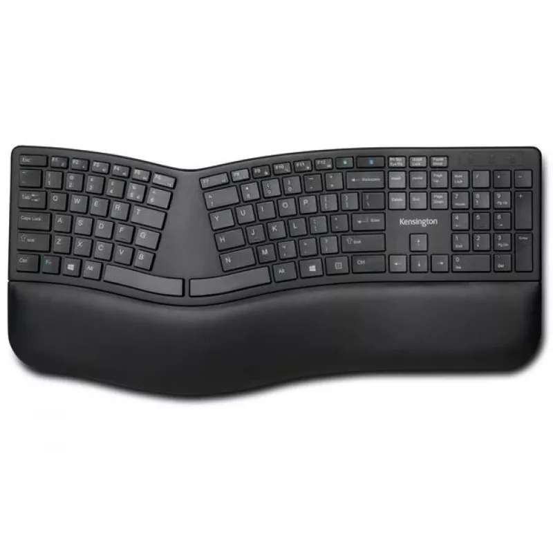 Kensington ProFit Ergo Teclado sem fios FR, tamanho completo (100%), com fio e sem fios, RF Wireless + USB, AZERTY, preto