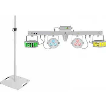 Conjunto de barra laser LED EUROLITE KLS com suportes de altifalante BPS-3, branco