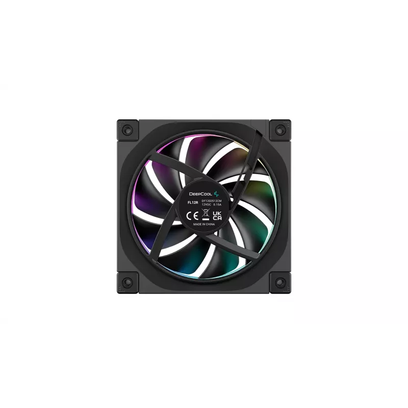 DeepCool FL12R 3-in-1 ventoinhas de caixa de 120 mm (3 un.), Reverse, PWM de 4 pinos, 500-2150 rpm, FDB, pretas
