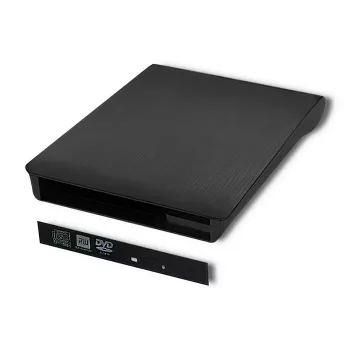 Caixa externa USB 2.0 SATA para unidade ótica Qoltec 51863 preta