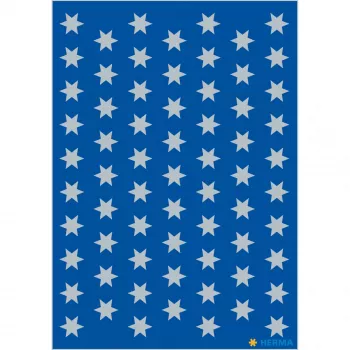 Autocolantes de papel HERMA estrelas 6 pontas prateado 8 mm adesivo permanente 201 unid.