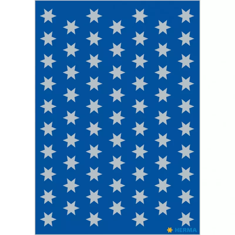 Autocolantes de papel HERMA estrelas 6 pontas prateado 8 mm adesivo permanente 201 unid.