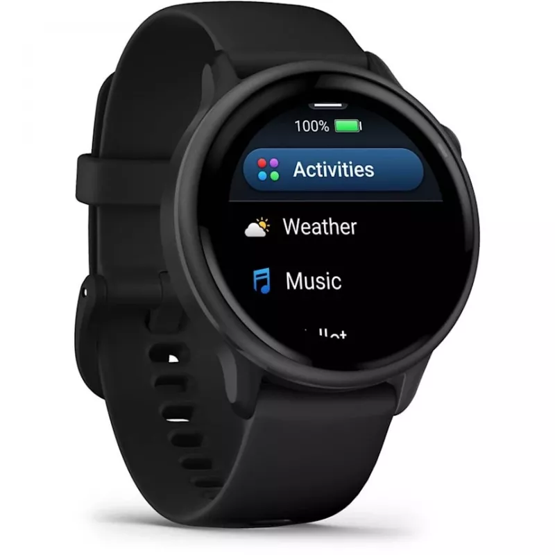 Garmin vívoactive 6 3,05 cm (1,2) AMOLED 42 mm Digital 390 x 390 píxeis Ecrã tátil preto Wi-Fi GPS (satélite)
