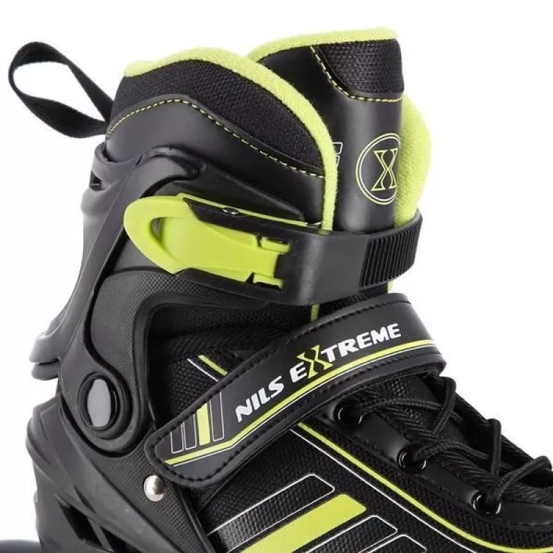 Patins em linha 2IN1 Nils Extreme NH18191 PRETO/LIMÃO TAM. M (34-38) com patins de hóquei no gelo substituíveis