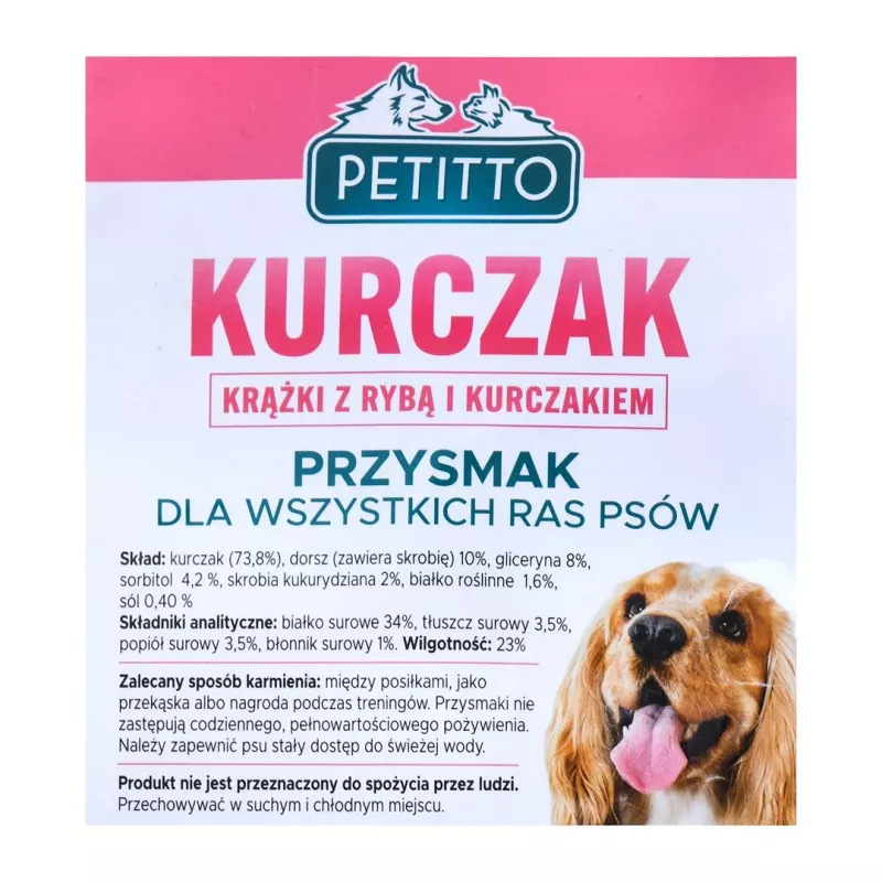 PETITTO Anéis de peixe e frango - guloseimas para cães - 500 g