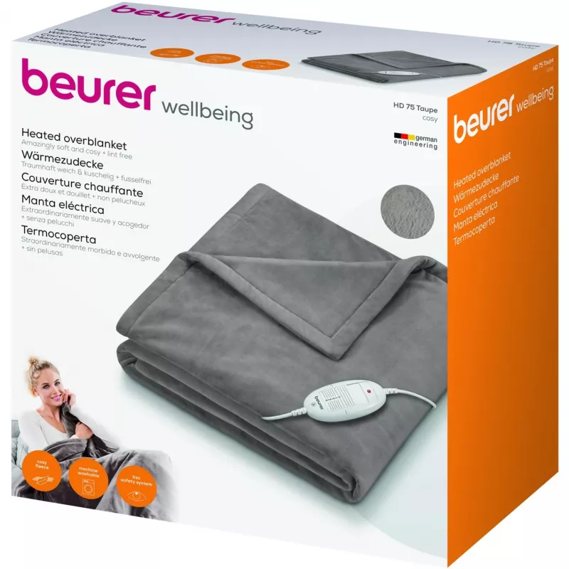 Cobertor elétrico Beurer HD 75 Cosy, 180 x 130 cm