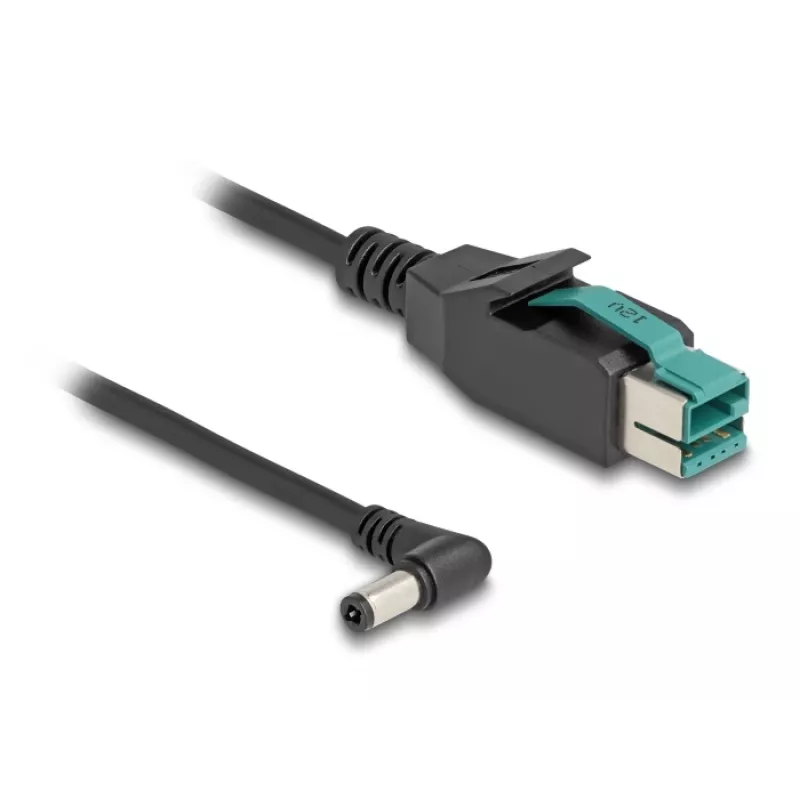Cabo PoweredUSB DeLOCK ficha 12 V para ficha DC 5,5×2,5 mm angular 1 m