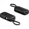 Powerbank 5.000 mAh, cabo USB-C integrado 13 cm, 20 watts (preto, 5 Ah, 1x USB-A, 1x USB-C, PD, QC)