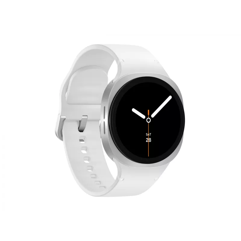 Samsung Galaxy Watch 8 3,3 cm (1,3 polegadas) AMOLED 40 mm digital 438 x 438 pixels ecrã tátil 4G prateado Wi-Fi GPS (satélite)