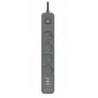 Régua de proteção contra sobretensões Power Line+ mobile ready 1,5 m (4 tomadas + 3x USB-A, 5V 2,4A)