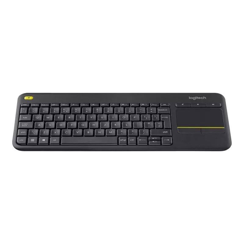 Logitech Wireless Touch Keyboard K400 Plus - Teclado - com touchpad - sem fios - 2,4 GHz - Bélgica - Preto