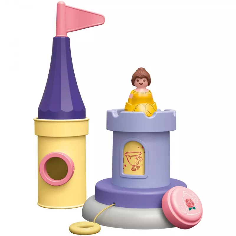 PLAYMOBIL JUNIOR & Disney: Torre de brincar da Bela com som | Conjunto de brincar para crianças pequenas 1-3